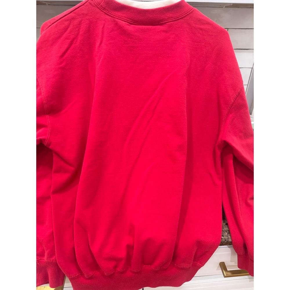 M&C Sportswear Red Cardinal Embroidered Sweatshirt Mock Neck Vintage Medium - Picture 4 of 9